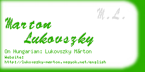 marton lukovszky business card
